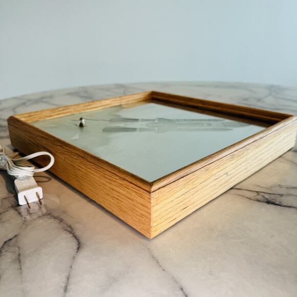 RARE 13' Light Up Space Shuttle Mirror Clock Wall Art WORKS NASA Flicker Lamp - Picture 7 of 12